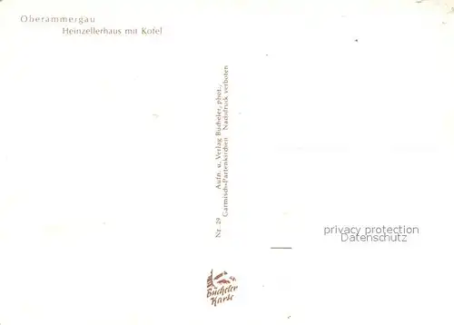 AK / Ansichtskarte Oberammergau Heinzellerhaus mit Kofel Oberammergau