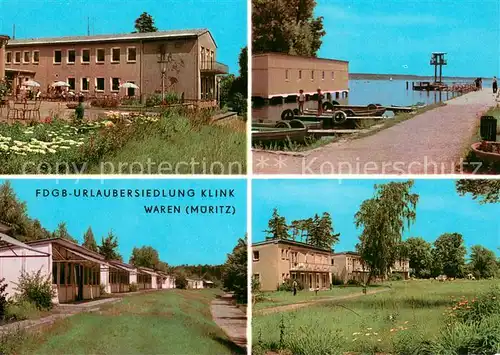 AK / Ansichtskarte Klink_Waren FDGB Urlaubersiedlung Klink Mole Park Klink Waren