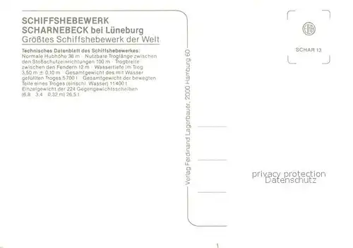 AK / Ansichtskarte Scharnebeck_Lueneburg Schiffshebewerk Scharnebeck Schleuse  Scharnebeck Lueneburg