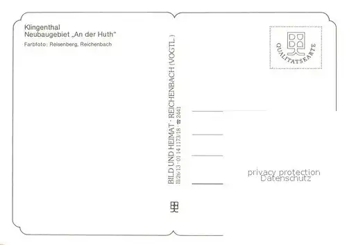 AK / Ansichtskarte Klingenthal_Vogtland Neubaugebiet An der Huth Klingenthal_Vogtland