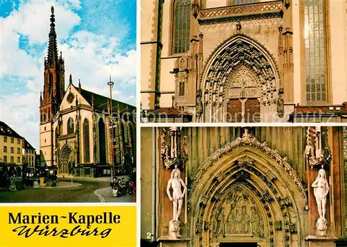 AK / Ansichtskarte Wuerzburg Marien Kapelle Tympanon Adam und Eva Wuerzburg