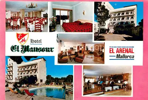AK / Ansichtskarte El_Arenal_Mallorca_ES Hotel Monsour Gastraeume Zimmer Foyer Bar Pool 