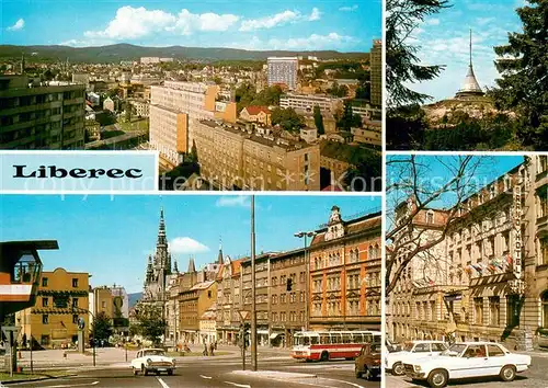 AK / Ansichtskarte Liberec_Reichenberg Celkovy pohled Jested Namesti FX Saldy Hotel Zisty lev 