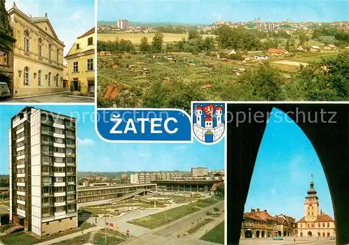 AK / Ansichtskarte Zatec_CZ Panorama Stredisko chmelarske oblasti mesto s bahctau historii a mnoha dochovanymi pamatkami s vyznamnou tradici husitskeho hnuti 