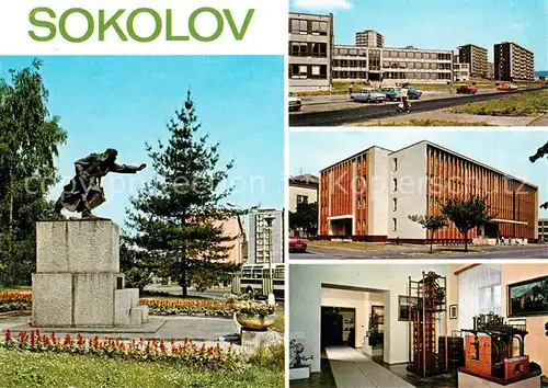 AK / Ansichtskarte Sokolov_CZ Namesti J Svermy Sidliste Vitezneho unora Okresni narodni vybor Hornicke muzeum 