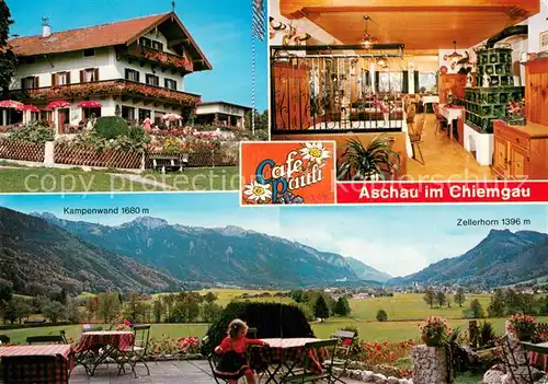 AK / Ansichtskarte Aschau_Chiemgau Pension Cafe Pauli Kampenwand Zellerhorn Aschau Chiemgau