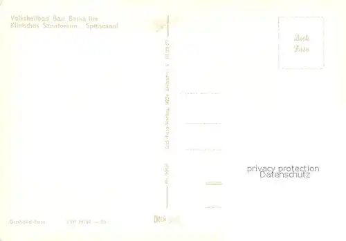 AK / Ansichtskarte Bad_Berka Klinisches Sanatorium Speisesaal Bad_Berka