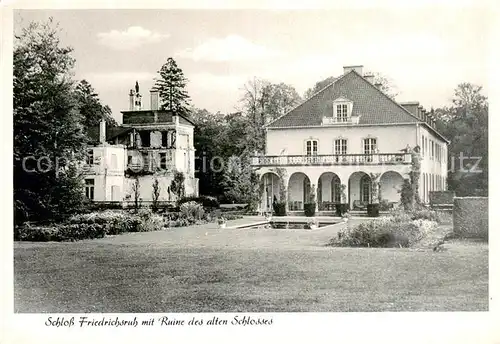 AK / Ansichtskarte Friedrichsruh_Hamburg Schloss Friedrichsruh m. Ruine d. alten Schlosses Friedrichsruh Hamburg