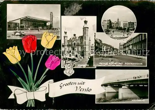 AK / Ansichtskarte Venlo Maasbrug Stadthuis Station Venlo