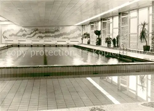 AK / Ansichtskarte Klink_Waren FDGB Ferienobjekt Erholungsheim Herbert Warnke Schwimmhalle Klink Waren