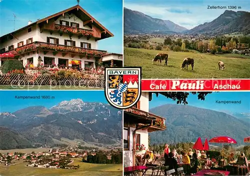 AK / Ansichtskarte Aschau_Chiemgau Cafe Pauli Zellerhorn Kampenwand Anfahrt Aschau Chiemgau