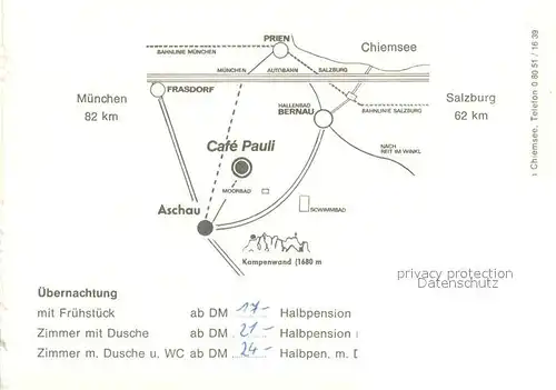 AK / Ansichtskarte Aschau_Chiemgau Cafe Pauli Zellerhorn Kampenwand Anfahrt Aschau Chiemgau