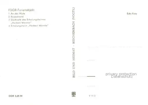 AK / Ansichtskarte Klink_Waren FDGB Ferienobjekt Badestrand Dachcafe Herbert Warnnke Klink Waren