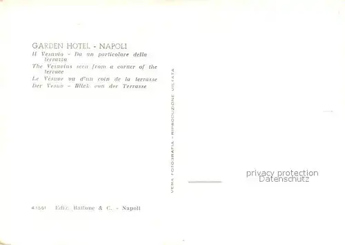 AK / Ansichtskarte Neapel_Napoli Garden Hotel Terrasse Neapel Napoli