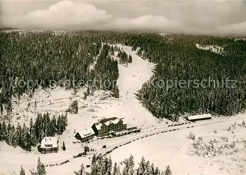 AK / Ansichtskarte Freudenstadt Fliegeraufnahme Hotel Kurhaus Ruhestein im Schnee Freudenstadt