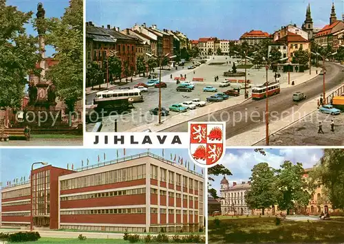 AK / Ansichtskarte Jihlava_Iglau_CZ Morovy sloup Namesti Miru Sportovni hala Namesti Rude armady 