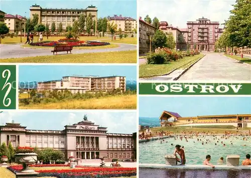 AK / Ansichtskarte Ostrov Historische Gebaeude Schwimmbad Ostrov