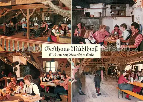 AK / Ansichtskarte Tittling Gasthaus Muehlhiasl Museumsdorf Bayerischer Wald Gastraeume Kegelbahn Tittling