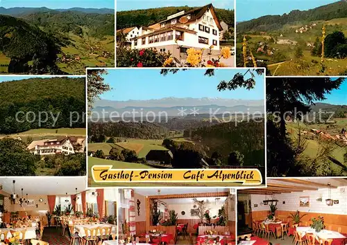 AK / Ansichtskarte Endenburg Berggasthof Cafe Pension Alpenblick Panorama Gastraeume Endenburg