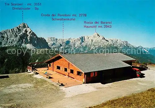 AK / Ansichtskarte Sexten_Sesto_Suedtirol Sextener Dolomiten Hasenkoepfel Dreischuster Schwalbenkofel Haunold Sexten_Sesto_Suedtirol