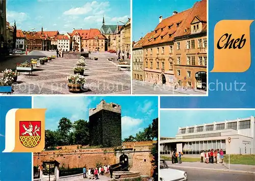 AK / Ansichtskarte Cheb_Eger Stadtansichten Marktplatz Innenstadt Burg 