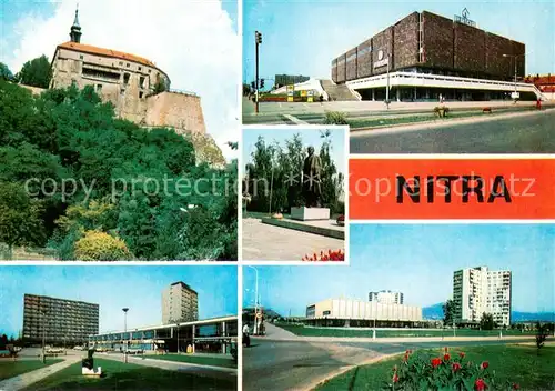 AK / Ansichtskarte Nitra_Slovakia Burg Kaufhaus Lenin Denkmal Hochhaeuser Wohnsiedlung 