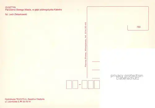 AK / Ansichtskarte Olsztyn_Allenstein Starego Miasta Katedra Stadtzentrum Kathedrale Olsztyn_Allenstein