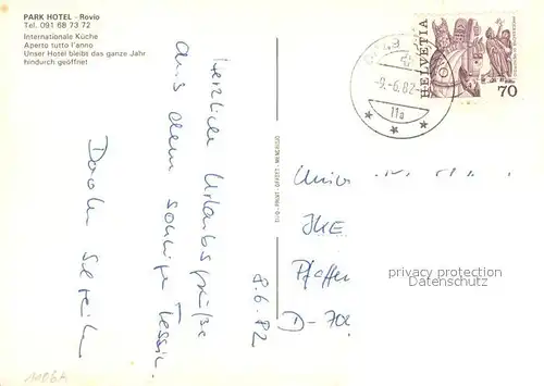 AK / Ansichtskarte Rovio Park Hotel Gartenterrasse Panorama Rovio