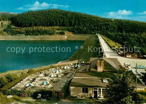 AK / Ansichtskarte Osterode_Harz Soesetalsperre Gaststaette Restaurant Terrasse Osterode_Harz