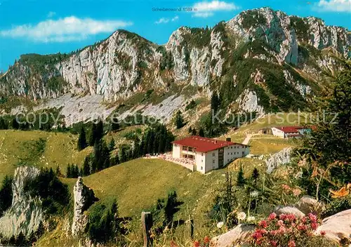 AK / Ansichtskarte Aschau_Chiemgau Berggasthof Kampenwand mit Scheibenwand Bergstation Seilbahn Aschau Chiemgau