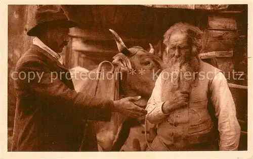 AK / Ansichtskarte Tiere Der Kuhhandel 