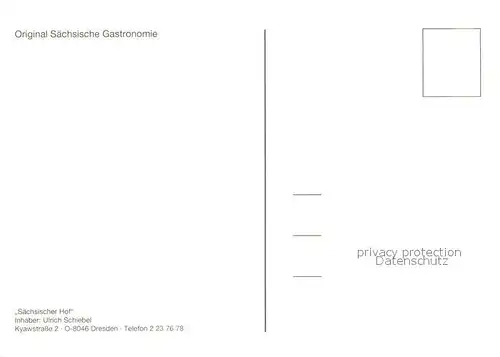 AK / Ansichtskarte Dresden Gasthof Saechsischer Hof Gaststube Koenigsbraeu Schnitzerei Dresden