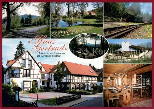 AK / Ansichtskarte Jonsdorf Familienferienstaette Haus Gertrud Gaststube Park Eisenbahn Jonsdorf