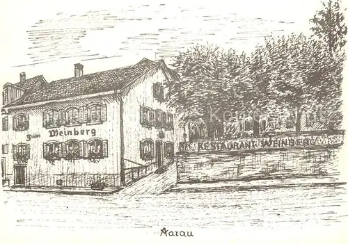 AK / Ansichtskarte Aarau_AG Restaurant Zum Weinberg Zeichnung Aarau_AG