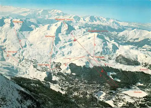 AK / Ansichtskarte Arosa_GR Panorama mit Obersee Arosa_GR