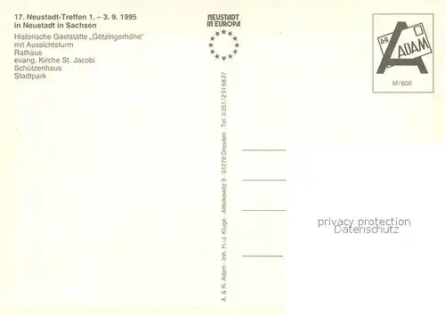 AK / Ansichtskarte Neustadt_Sachsen Gaststaette Goetzingerhoehe Aussichtsturm Rathaus Ev Kirche St Jacobi Schuetzenhaus Stadtpark Neustadt_Sachsen