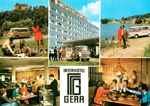 AK / Ansichtskarte Gera Interhotel Gera Schloss Burgk An der Bleilochtalsperre Hotelhalle Bierhoehler Gera