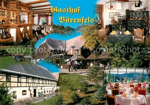 AK / Ansichtskarte Baerenfels_Erzgebirge Gasthof Baerenfels Restaurant Ferienzimmer Grillgarten Wintergarten Baerenfels Erzgebirge