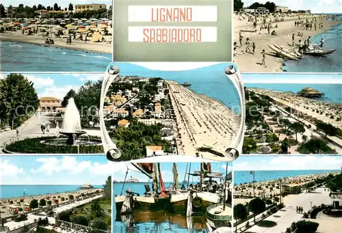 AK / Ansichtskarte Lignano_Sabbiadoro Strandpartien Hafen Lignano Sabbiadoro