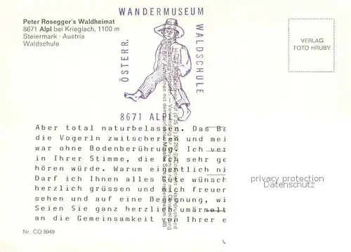 AK / Ansichtskarte Alpl Waldschule Wandermuseum Peter Roseggers Waldheimat Details  Alpl