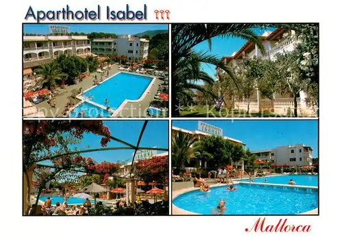 AK / Ansichtskarte Cala_Bona_Mallorca_ES Aparthotel Isabel Port Roig Pools Garten 