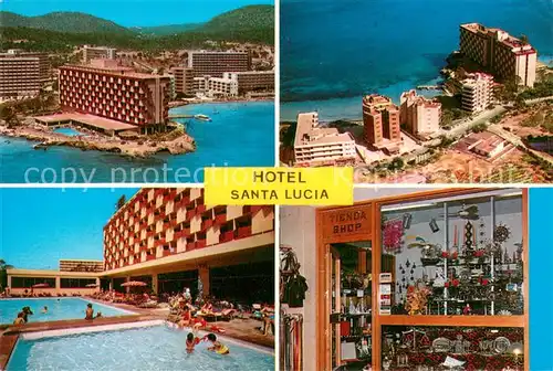 AK / Ansichtskarte Palma_Nova_Mallorca Hotel Santa Lucia Son Matias Fliegeraufnahme Pool Tienda Shop Palma_Nova_Mallorca