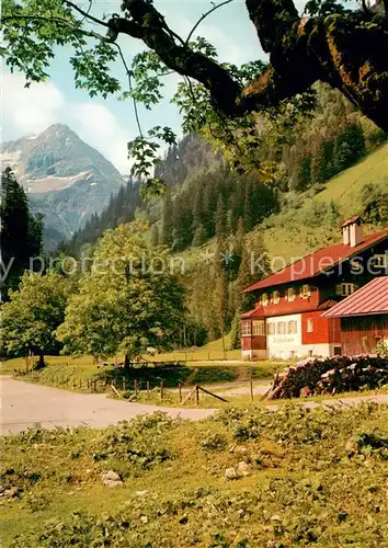 AK / Ansichtskarte Fuessen_Allgaeu Giebelhaus in den Allgaeuer Alpen mit Wiedemerkopf Fuessen Allgaeu