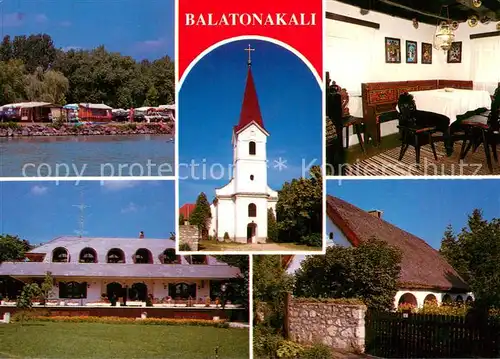 AK / Ansichtskarte Balatonakali_HU Camping Kirche Gasthaus Gaststube 