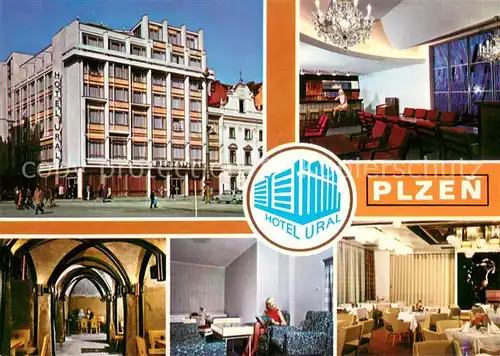AK / Ansichtskarte Plzen_Pilsen Hotel Ural Gastraeume Plzen Pilsen