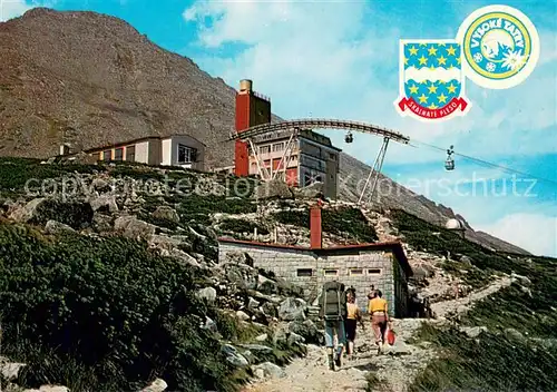 AK / Ansichtskarte Vysoke_Tatry Skalnata dolina Hotel Encian a stanice visutych lanoviek Skalnata chata Vysoke Tatry