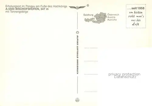AK / Ansichtskarte Bischofshofen Fliegeraufnahme mit Hochkoenig und Tennengebirge Bischofshofen