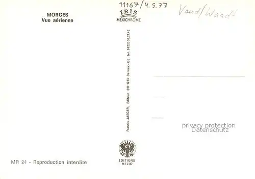 AK / Ansichtskarte Morges Vue aerienne Morges
