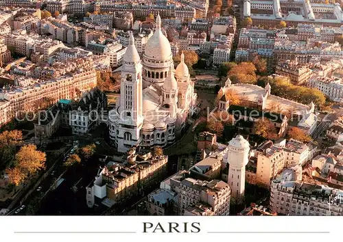 AK / Ansichtskarte Paris_75 Le Sacre Coeur Saint Pierre de Montmartre Le square Willette Vue aerienne 