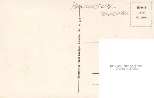 AK / Ansichtskarte Hartenstein_Zwickau Eingang zur Felsenhoehle Forsthaus Muldentalblick Hartenstein_Zwickau